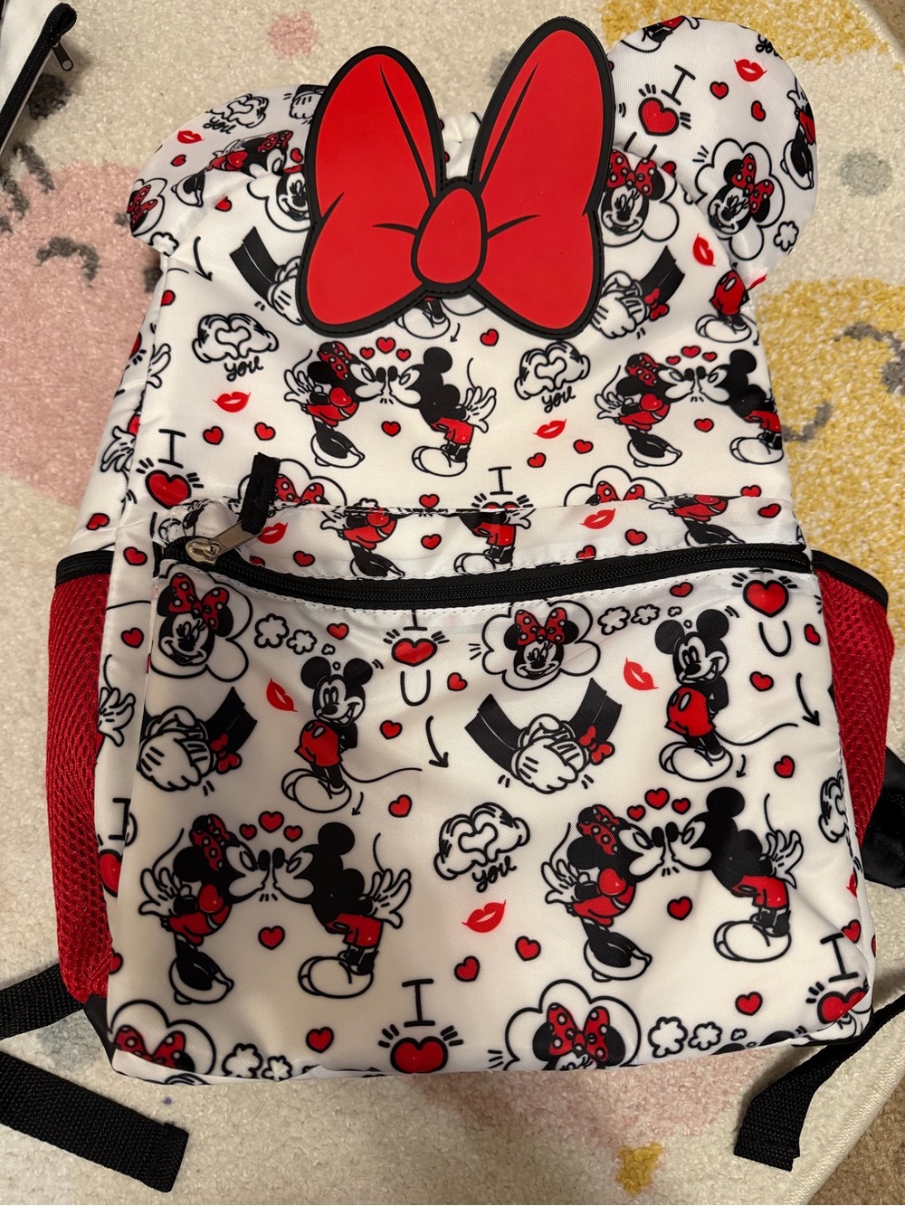 NWOT Disney Minnie Mouse Kids Backpack - Red, Black & White